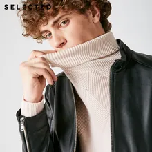 Отборные мужские пальто из натуральной овечьей кожи, эластичные деловые повседневные кожаные куртки со стоячим воротником, одежда S | 418410506