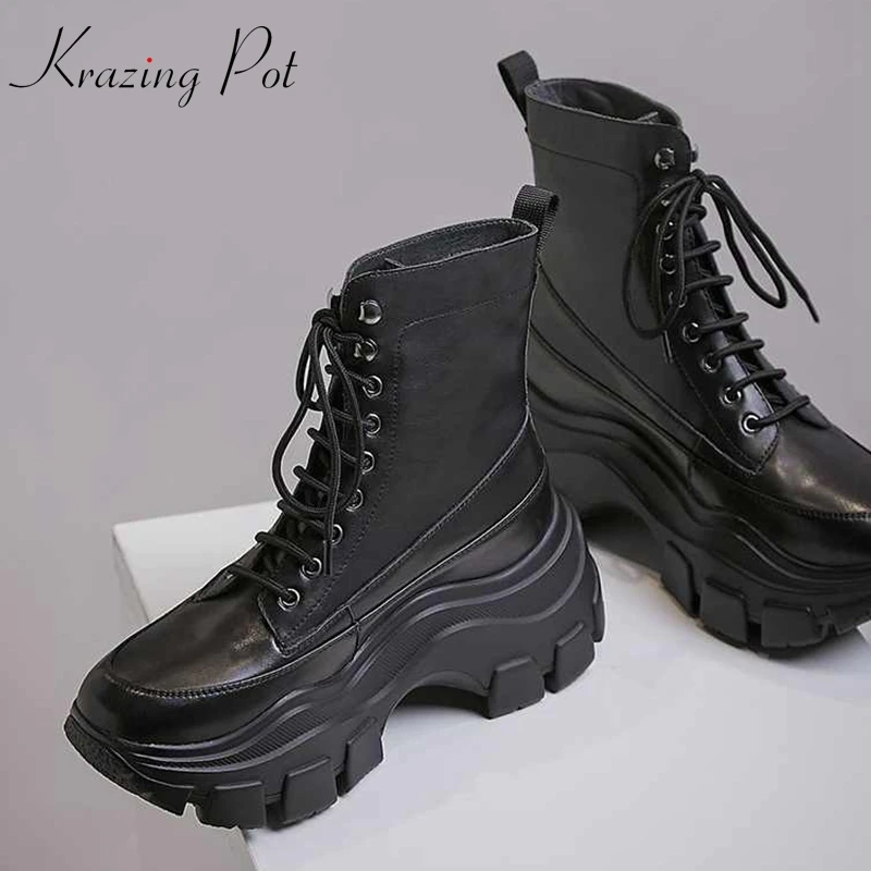 Сапоги krazing pot из натуральной коровьей кожи с круглым носком Желейная высокая