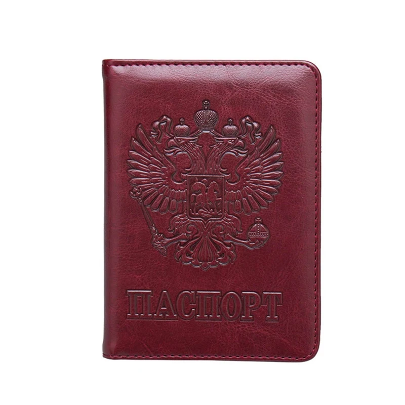 Leather RFID Blocking Passport Holder Wallet Cover Travel Document Organizer Case for Men Women with Credit Card