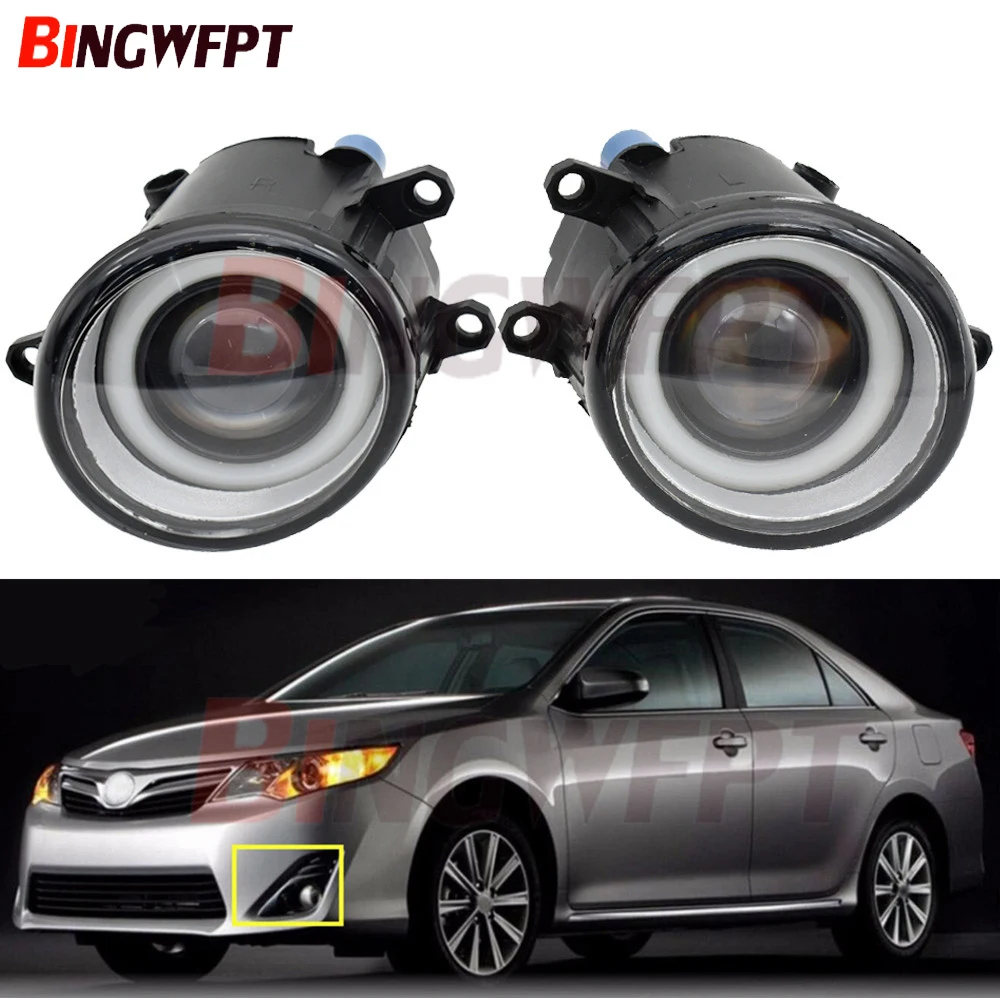 Светодиодные противотуманные фары ангельские глазки с объективом для Toyota