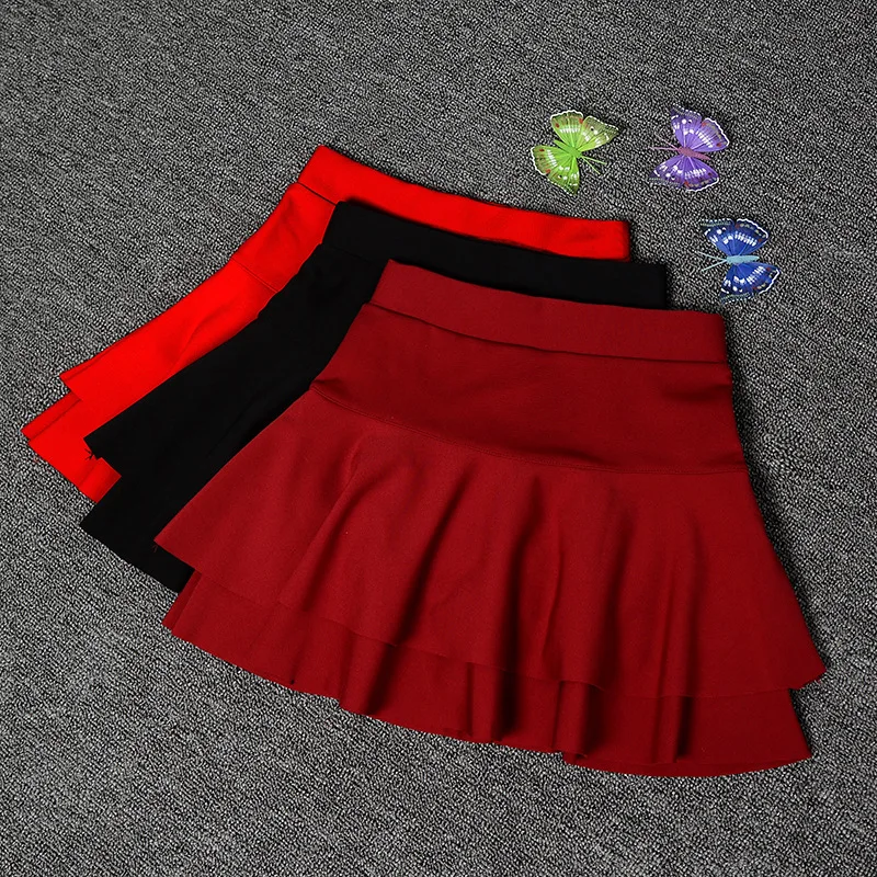 

Dance Skirt Large Size Costume Skirt Bright Red Short Skirt Dance Dress Clothing Dancing 40-49 a Year of Age Dance