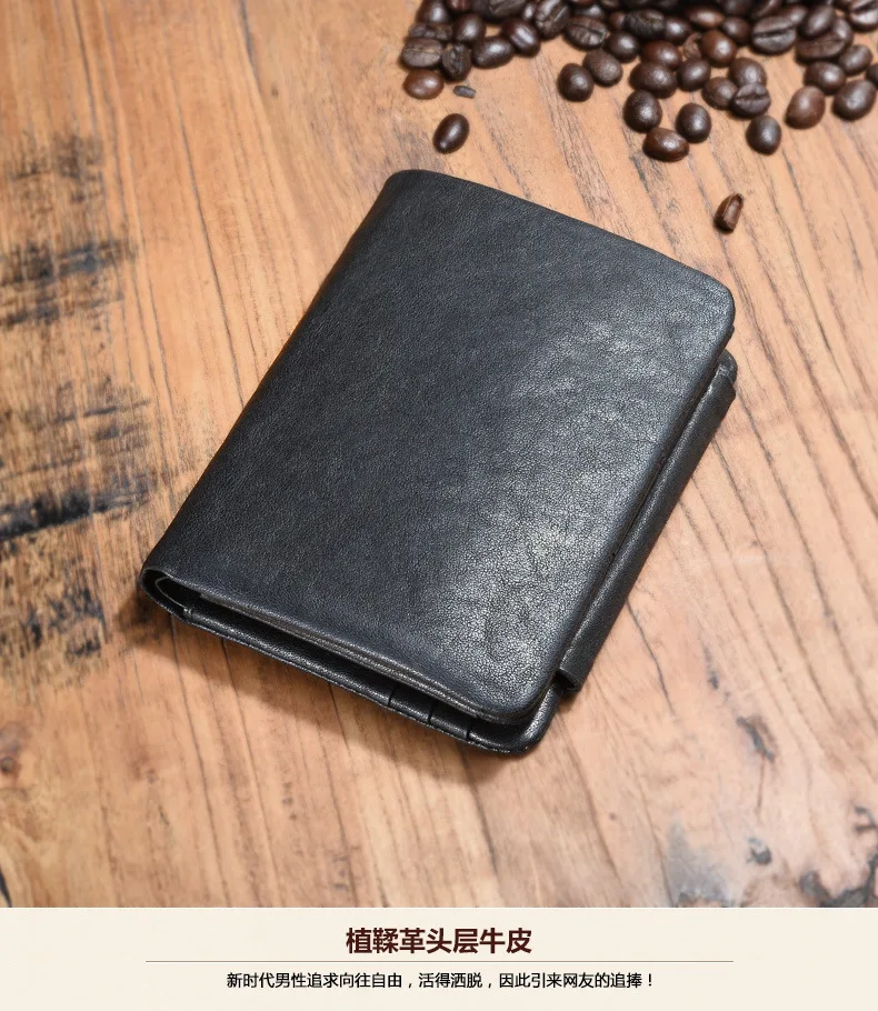 

DIY Genuine Leather MEN'S Wallet Short Tanned Leather Wallet MEN'S Real-leather Bag Leather Wallet Three Fold