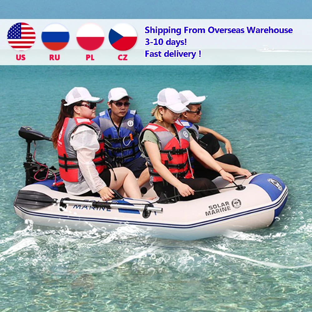 US $270.28 Fishing boats For 36 Person Inflatable Outdoor Kayak PVC Inflatable Boat Rowing Drifting Dinghy Overseas Warehouse Dropshipping