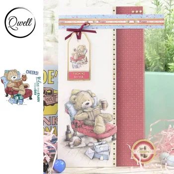 

QWELL Bear Cheers Reading Time Clear Stamps for Scrapbooking and Card Making Paper Craft 2020 New Transparent Silicone