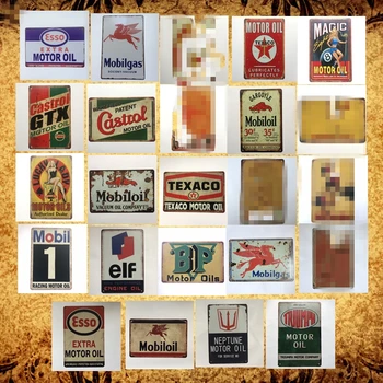 

[Luckyaboy] Retro Motor Oil Vintage tin Metal Sign Retro Tin Sign Bar Cafe Home Pub Dining Room Garage Decor