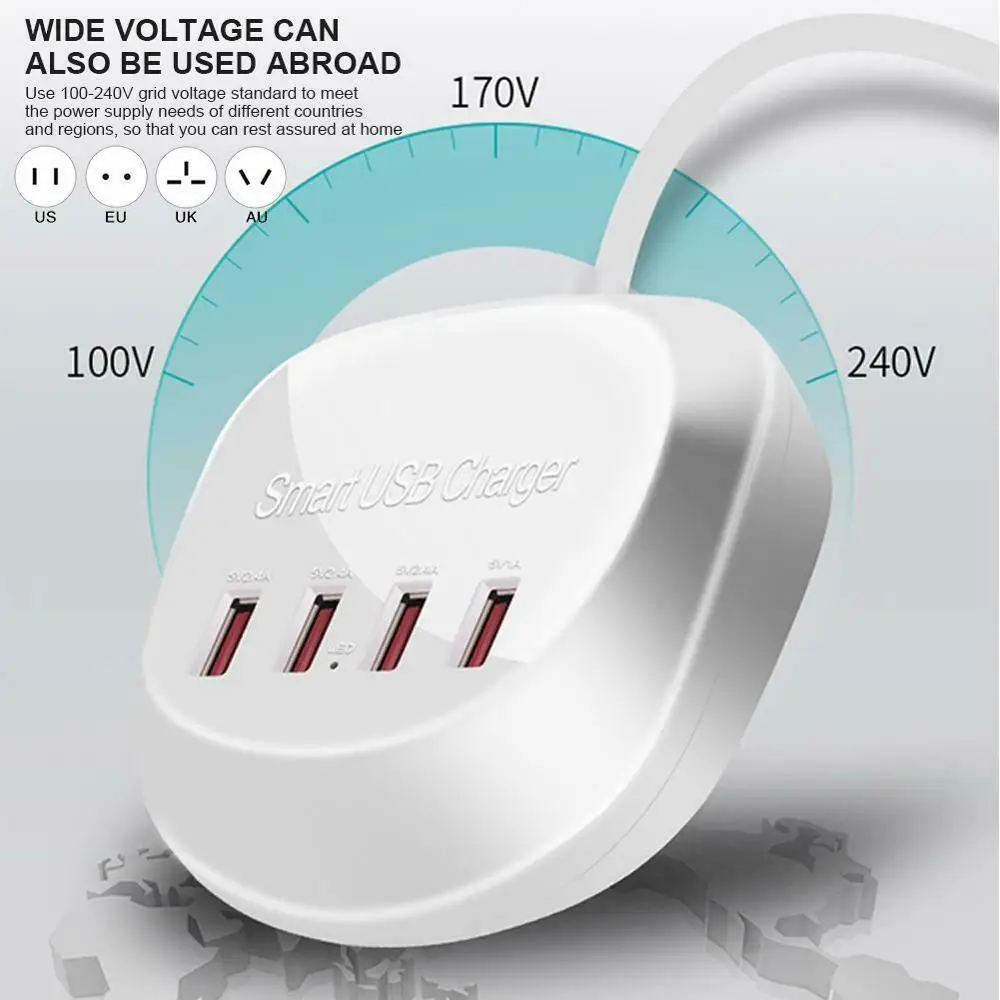 

Multiple USB Wall Charger 4 Port USB Travel Adapter Quick Fast Carregador For Iphone X XS 8 7 6 11 Pro MAX Xiaomi HuaWei iPad