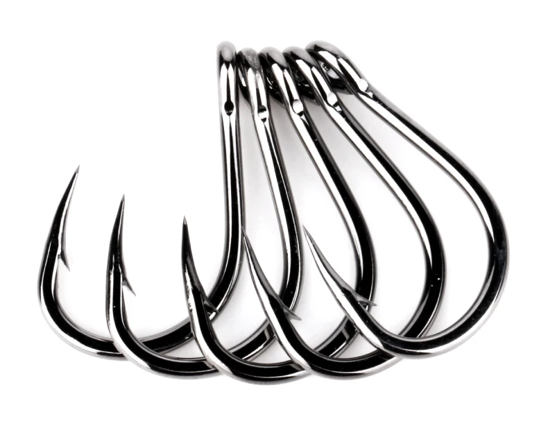 50pcs Mustad Hooks Jig Bait Deep Ocean  10827np# 4X Strong  Barbed Fishhook  Pesca Anzol Iron Board