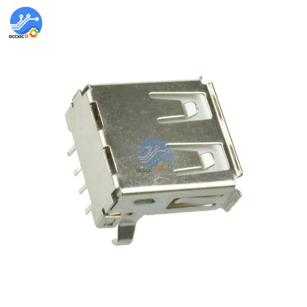 10 шт. G52 USB 2 0 4Pin A Тип гнездовой разъем фута 90 градусов для передачи данных Зарядка