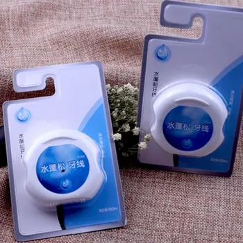 

50m Dental Floss Waxed Mint Flavor Teeth Cleaning Hygiene Wire Portale Oral Care 667D