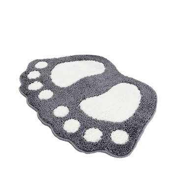 

Limit 100 Cute Footprints big feet Bathroom carpet Flocking Water Absorption Door Mats Pad