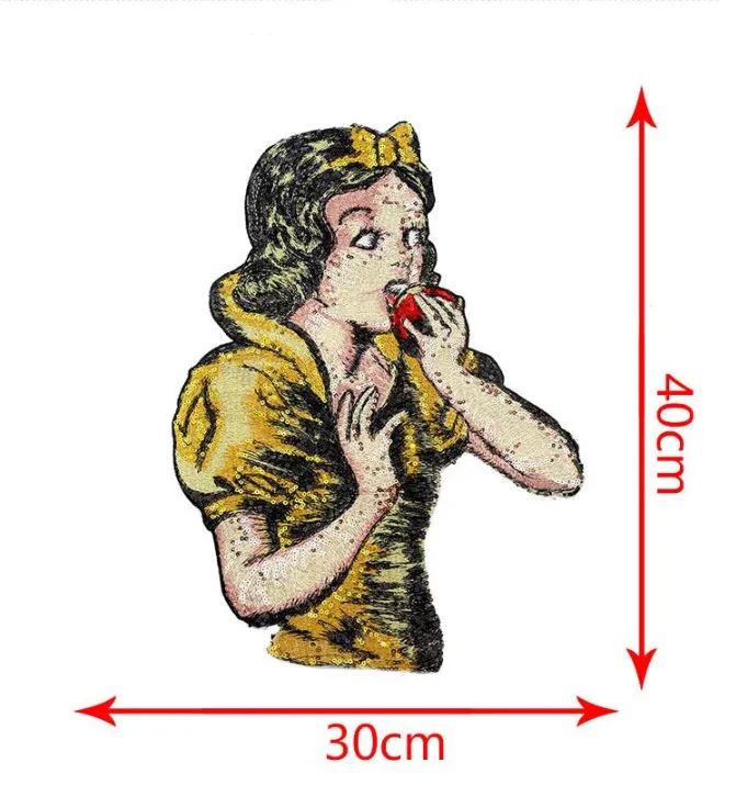 Мода мультфильм вышивка бисером вышивка патч аксессуары для одежды декоративный узор ткань патч Белоснежка