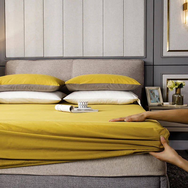 Bonenjoy-sábana ajustable para cama de algodón puro, 100%, individual, doble, Queen y King Size, sábana con parte inferior elástica, 1 ud.