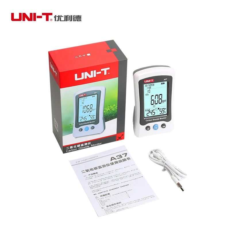 UNI-T A37 CO2 метр; домашняя лаборатория офис Температура/Влажность/CO2 детектор измерения