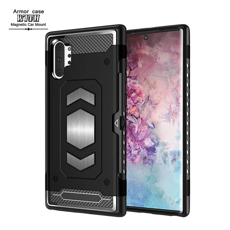 Автомобильный Магнитный чехол для SamSung Galaxy Note 10Pro 10 9 8, суперпротивоударный защитный чехол со слотом для карт
