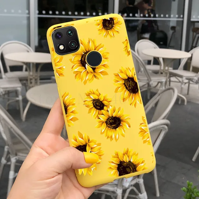 Sunflower Painted Soft Silicone Phone Case For Xiaomi Redmi 9C NFC 9 C 9A Case Butterfly Back Cover For Redmi 9A 9C 9 a Bumper dytj