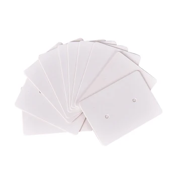 

100Pcs Blank Earrings Ear Studs Tag Paper Display Card Hanging Jewelry White