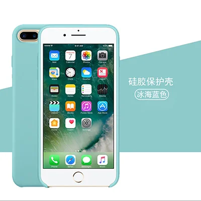 Оригинальные официальные силиконовые чехлы для Apple iphone X Xs MAX XR, чехол для iphone 11 Pro, чехол для Apple iphone 7/7 Plus 8 8 Plus - Цвет: Sea Blue