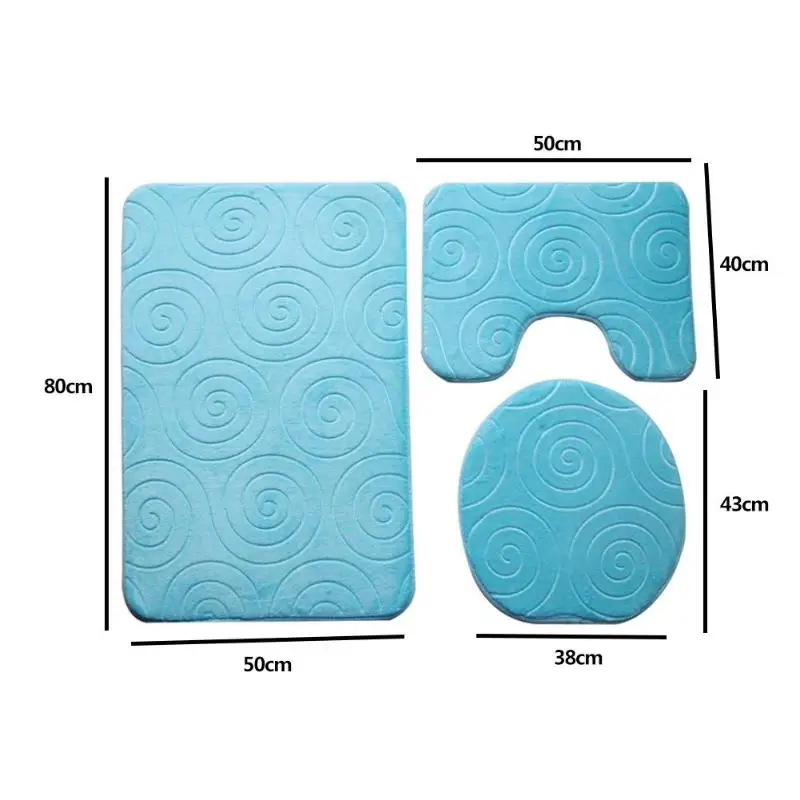 3 шт Коврик для унитаза u-образный напольный ковер Aniti-slip Pad изысканный Принт мягкий фланелевый TPR связывающий набор для ванной комнаты - Цвет: F