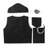 TiaoBug Kids Pirate Costume Children Boys Halloween Anime Cosplay Dress Up Black Vest with Eyeshade Hat Pirate Hook and Bag Set ► Photo 2/6