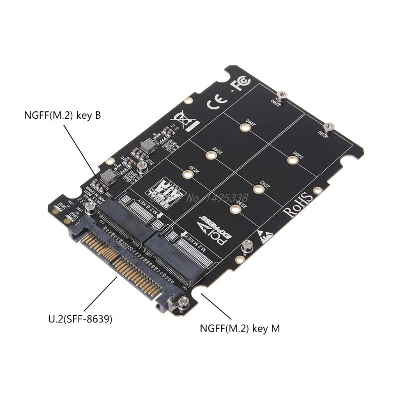 M.2 SSD на U.2 адаптер 2в1 M.2 NVMe и SATA-Bus NGFF SSD на PCI-e U.2 SFF-8639 адаптер PCIe M2 конвертер для настольных компьютеров