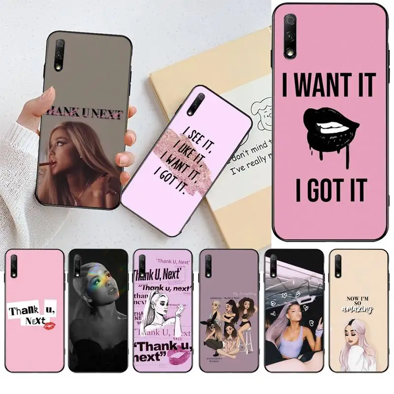 Мягкий черный Чехол Ariana Grande для телефона Huawei Honor 30 20 10 9 8 8x 8c v30 Lite view pro|Бамперы| |