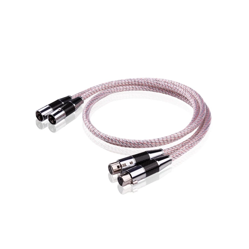 

X428 One Pair Valhalla Interconnect Signal Cable With Black Carbon Fiber XlR Female To Male Audio Balanced Connector