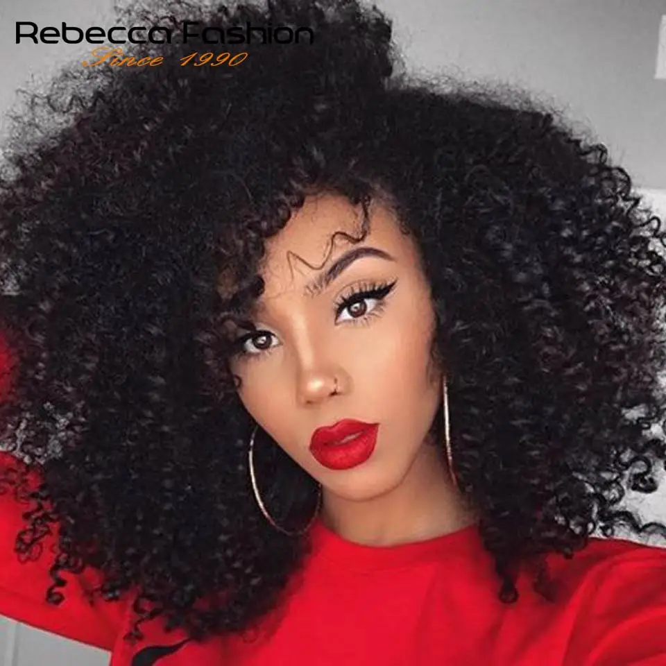 Jerry Curly Lace Front Human Hair Wigs With Baby Hair Brazilian Remy Hair Short Curly Bob Wigs For Women Pre-Plucked Wig Rebecca