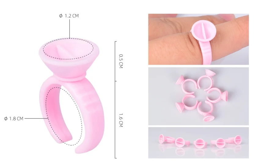 100Pcs Disposable Caps Microblading Pink Ring Tattoo Ink Cup For Women Men Tattoo Needle Supplies Accessorie Makeup Tattoo Tools