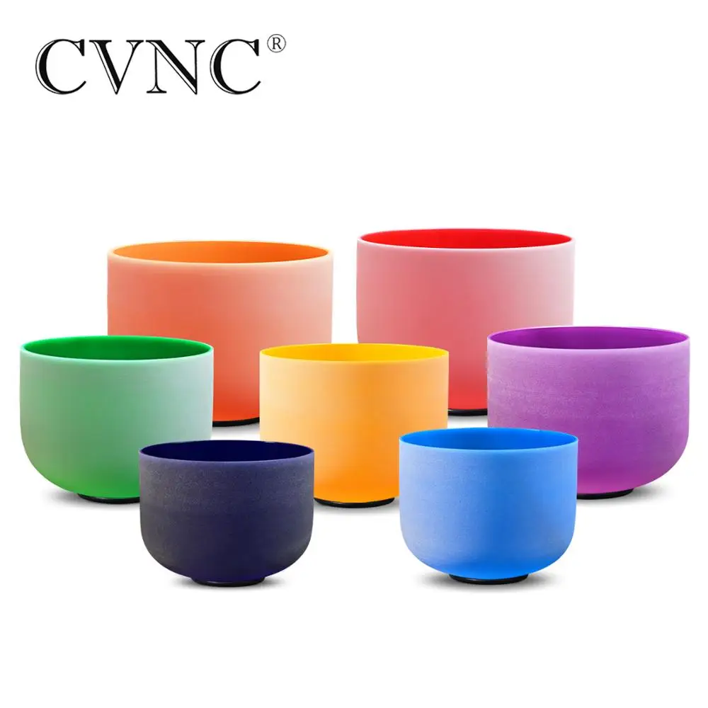 

CVNC 440Hz or 432Hz 12 Inch Third Eye Crown Root Navel Solar Heart Throat Chakra Quartz Crystal Singing Bowl