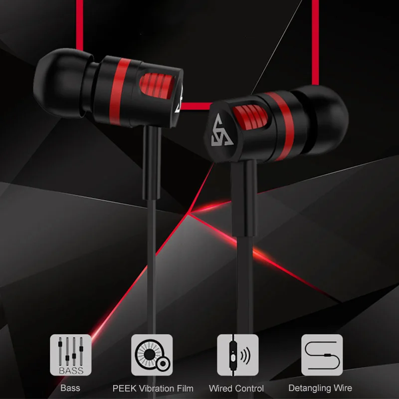 Earphone Wired 3.5mm Jack In ear with Microphone For iPhone 6s 6 plus 5