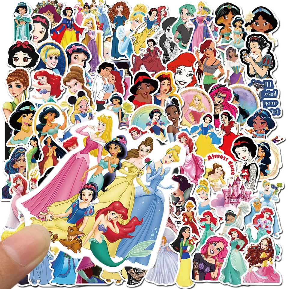 Toy Story Skateboard Laptop Princess-Stickers Frozen Mickey Winnie Pooh Waterproof Disney