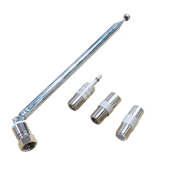 

Thread Design FM Radio Antenna 3.5dB Gain F Type Male Telescopic Antennas With 3 Adapters​ 3.5mm PAL Male/Female