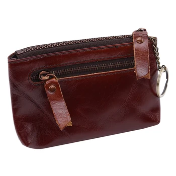 

1Pc 2020 High Quality Women Pu Leather Key Ring Change Wallet Fashion Coin Card Solid Color Pouch Mini Purse Zipper Bag