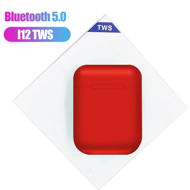 I12 tws Сенсорное Беспроводное управление Bluetooth 5,0 smart Touch 3D гарнитура сабвуфер TWS гарнитура для всех bluetooth-устройств наушники - Цвет: i12 B red