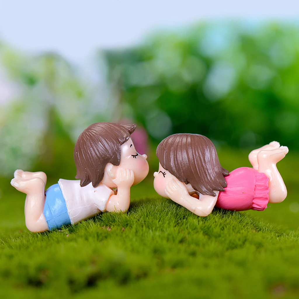 5 Kinds Miniature Cute Couple Terrariums Fairies Moss Garden Ornament Figurine Plant Wedding Cake Topper