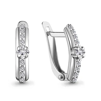 

AQUAMARINE earrings with cubic zirconia, silver 925