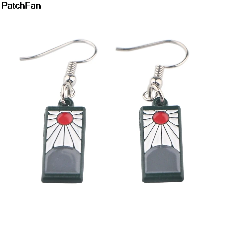 12 пар/лот Patchfan Kimetsu без Yaiba серьги с шармом, подвеской эмаль цинковый материал вечерние пользу для женщин сувенир подарок ювелирные изделия A2639