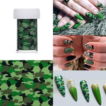

1 Roll Nail Foils Leopard Wooden Nail Art Sticker Camouflage Print Nail Wraps DIY Transfer Sticker Nail Decals Decoration