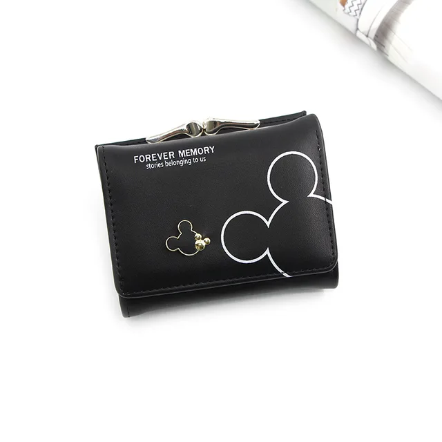 2020 Cartoon PU Leather Women Purse Pocket Ladies Clutch Wallet Women Short Card Holder Cute Girls Wallets Handbag Coin Bag black