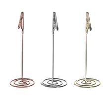 Модный металлический классный держатель для карт, для свадебной вечеринки, романтическое розовое золото, зажим для фотографий, настольная подставка, украшение для рабочего стола