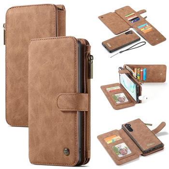 

For Samsung Note 10 Plus Wallet Case Detachable Folio Magnetic Buttons Leather Cover Case for Samsung Galaxy Note 20 S20 S10 S9