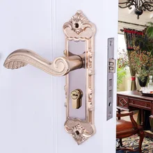 Титановый черный и золотой Европейский стиль ручка замок дверная ручка протектор аппаратные замки механический дверной замок для спальной комнаты