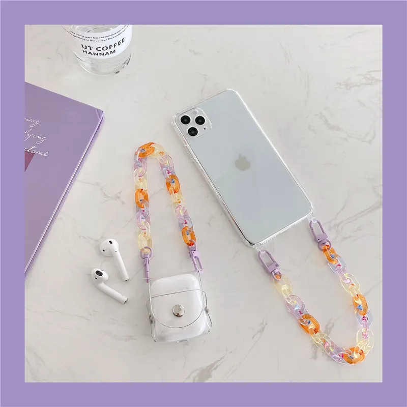 Чехол для телефона с цепочкой iphone 2 11Pro/Max X XS Max XR мягкий силиконовый чехол iPhone11 7 8Plus