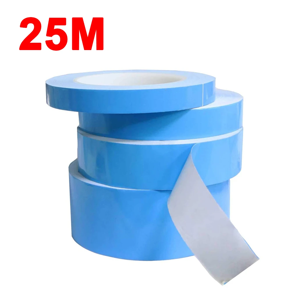 25M Double Side Thermal Conductive Tape Blue Heat Transfer Tape Width  5-30mm 