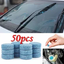50 pièces voiture essuie-glace détergent Effervescent comprimés laveuse Auto pare-brise nettoyant verre lavage nettoyage Compact concentré outils