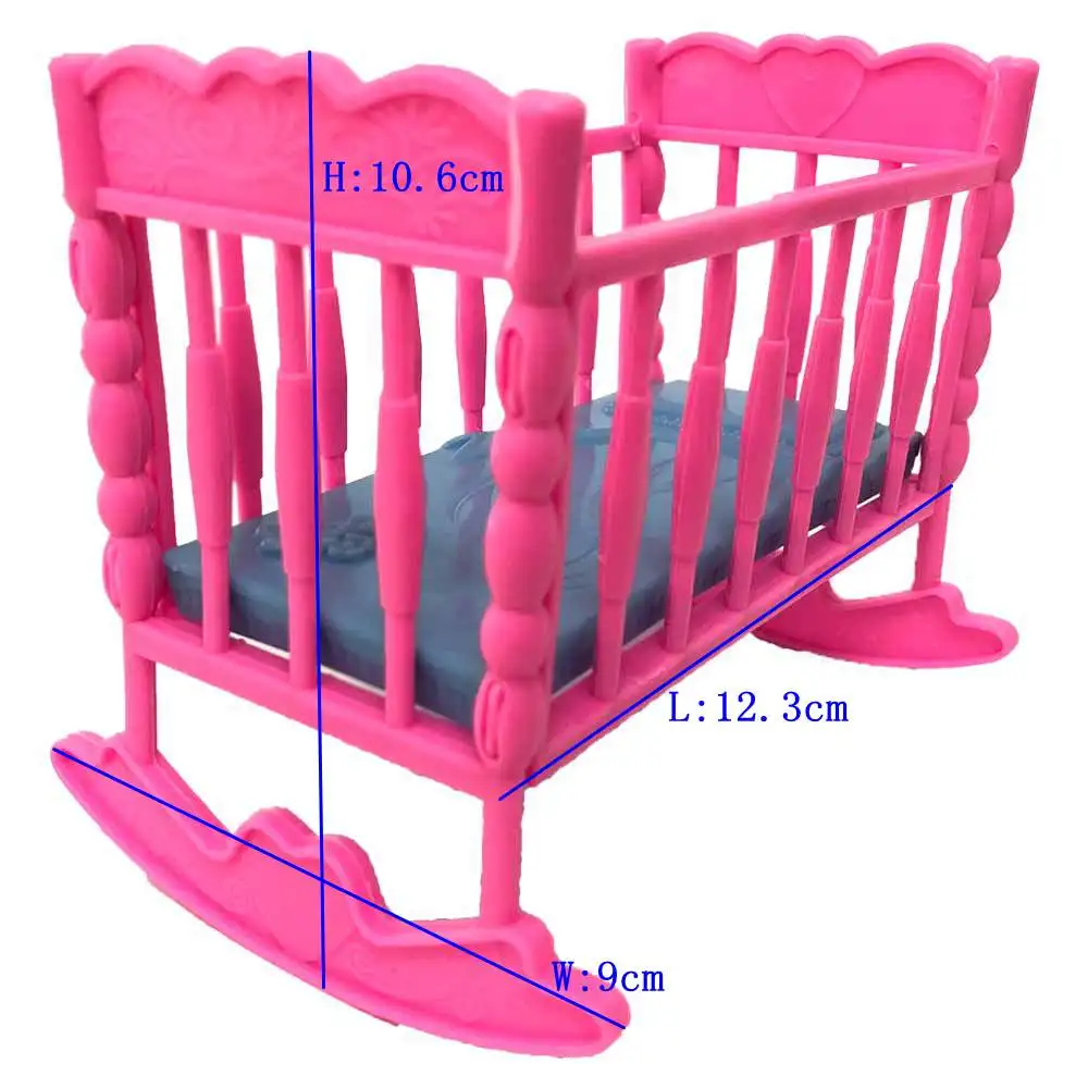 Toys Mirror Hangers Shoes Bed for Barbie Doll Furniture Pretend Play Toy for Kelly Dollhouse Doll Accessorie JJ