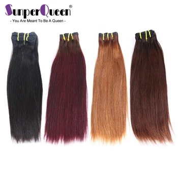 

Straight Brazilian Hair Human Hair Bundles 1B/2/4 4/99J 4/30# Virgin Human Hair