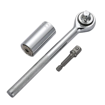 

7-19mm Drill Universal Socket Multi-Function Locksmith Screwdriver Wrench Adapter Sleeve Tool Kit Hand Tool Set Tools