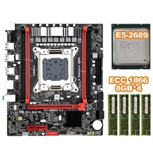 HOT-X79MS LGA2011 набор материнских плат комбо с Intel E5 2689 4-Ch 4x8 Гб оперативной памяти, 32G 1866 МГц DDR3 кода коррекции ошибок Поддержка M.2 NVMe SATA3 USB3.0