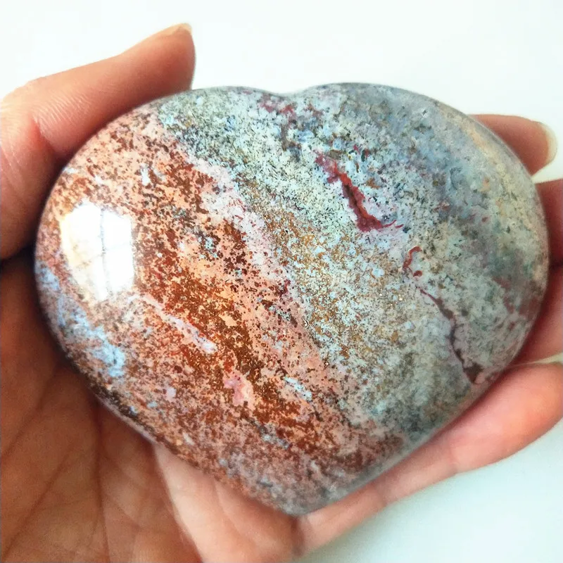 Природный морской яшма камень море Сердечко с драгоценным камнем кристалл камень минеральный образец Кристалл ston - Цвет: A51         197g